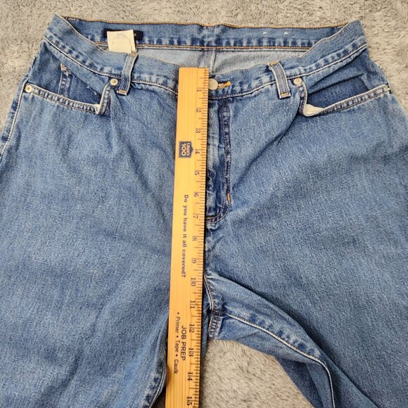 Lands End Jeans Womens 14 Blue Straight Denim 100% Cotton Medium Wash Casual - Picture 8 of 16